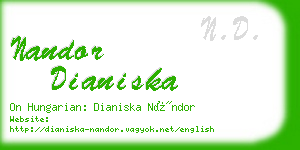 nandor dianiska business card